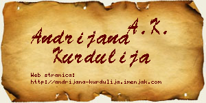 Andrijana Kurdulija vizit kartica